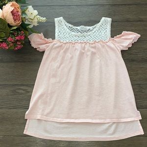 Pale pink off the shoulder junior top Nowadays